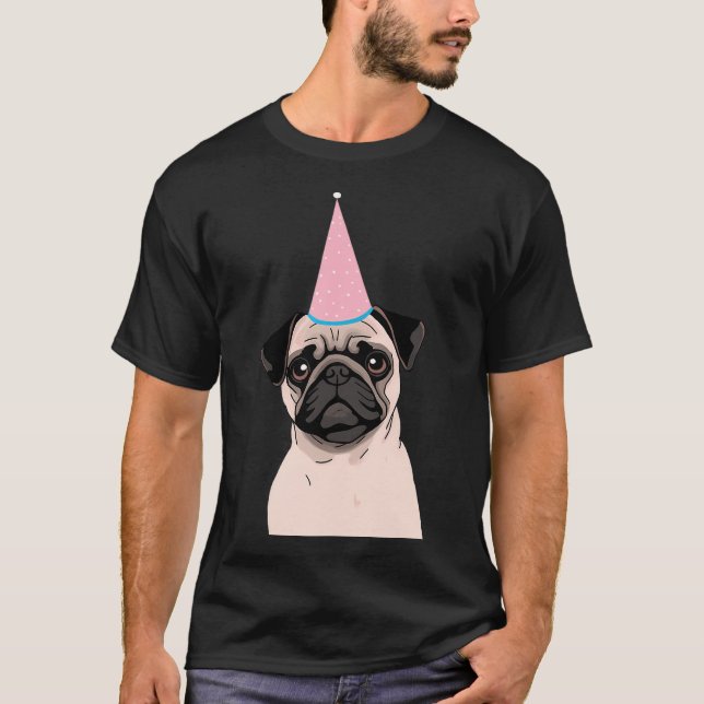 Mops födelsedag t shirt (Framsida)
