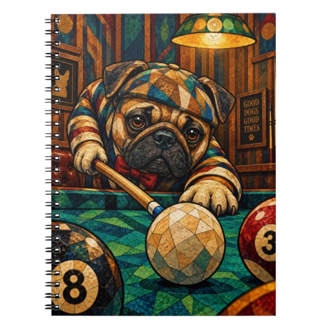 Mops, geometriskt mosaik anteckningsbok (Framsidan)