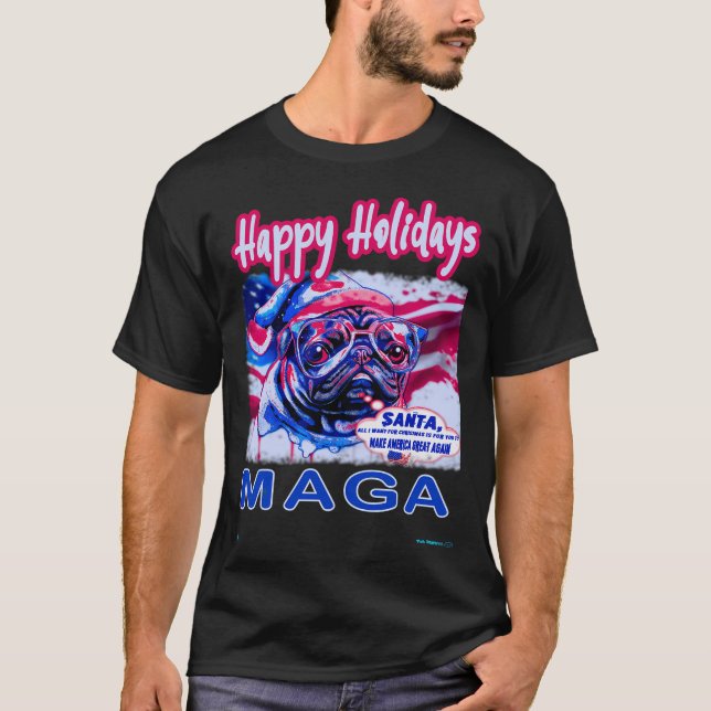 Mops GLADA HELGDAGAR 32 T Shirt (Framsida)