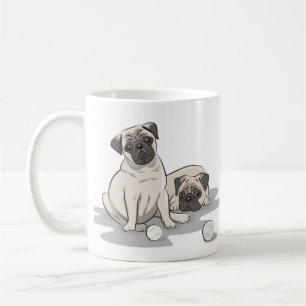 Mops Grupp Tecknad Serie Kaffemugg