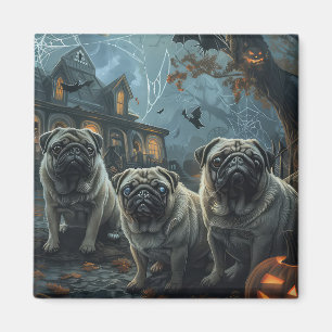 Mops Halloween Natt Hund Delight Magnet