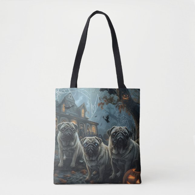 Mops Halloween Natt Hund Delight Tygkasse (Framsida)