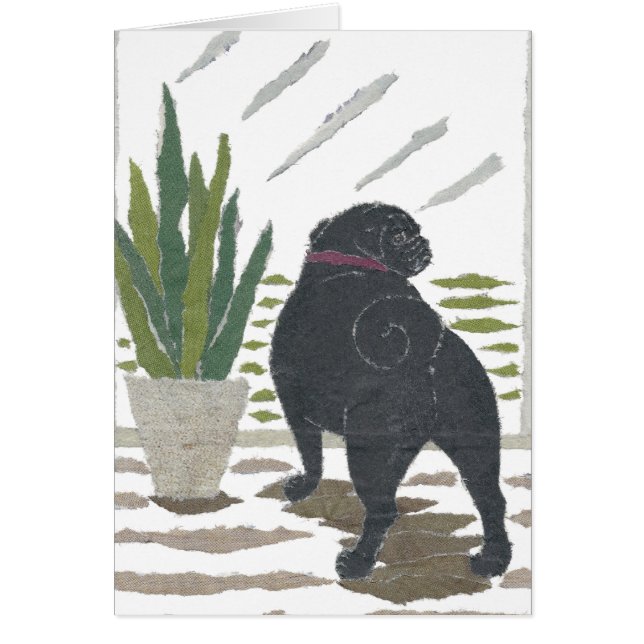 Mops Hälsningskort (Framsidan)