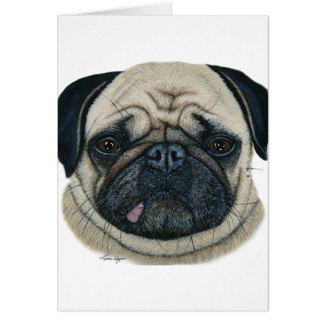 Mops Hälsningskort (Framsidan)