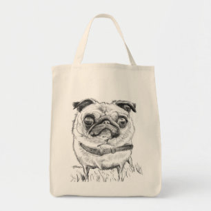 Mops hänger lös tygkasse