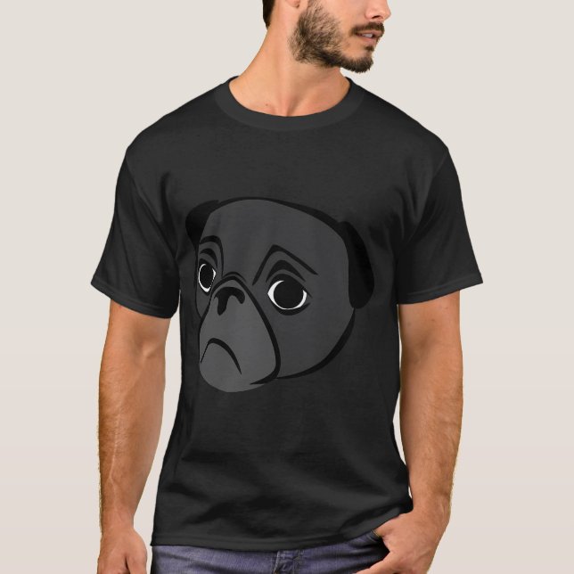 Mops hjärta slår t shirt (Framsida)
