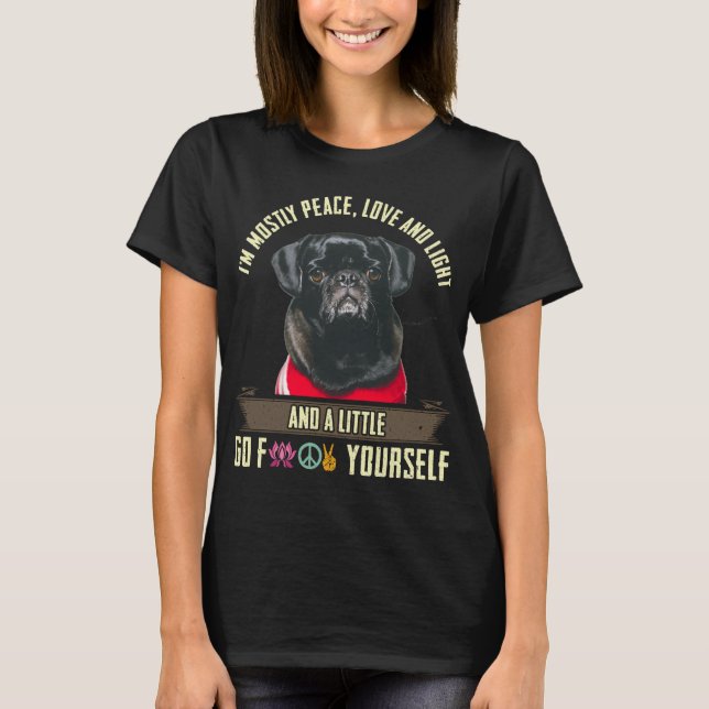 Mops hjärta slår t shirt (Framsida)