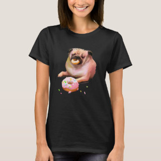 Mops hund äter donut 2 t shirt