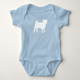 Mops Hund Baby Shower Blå Valp Pojke T Shirt
