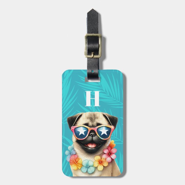 Mops hund bagagetiketter bagagebricka (Vertikal Framsida)