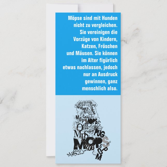 Mops Hund Inbjudningar (Framsida)