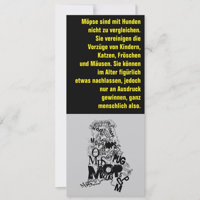 Mops Hund Inbjudningar (Framsida)