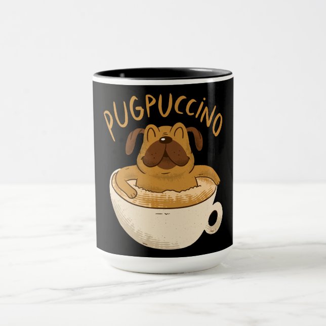 Mops Hund Kaffeälskare Design Mugg (Center)
