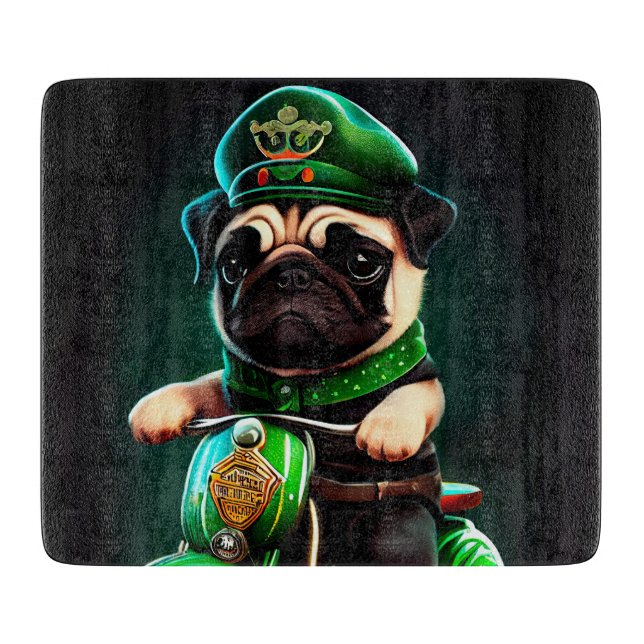 Mops Hund Kör Cykel St. Patrick's Day (Framsidan)
