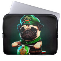 Mops hund kör cykel St. Patrick's Day