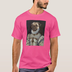 Mops Hund Renässans Husdjur Porträtt Medeltida Mål T Shirt