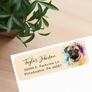 Mops Hund Returadressetikett Returadress Etikett