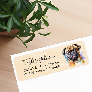 Mops Hund Returadressetikett Returadress Etikett