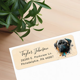 Mops Hund Returadressetikett Returadress Etikett