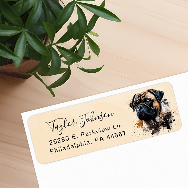 Mops Hund Returadressetikett Returadress Etikett (Skapare uppladdad)