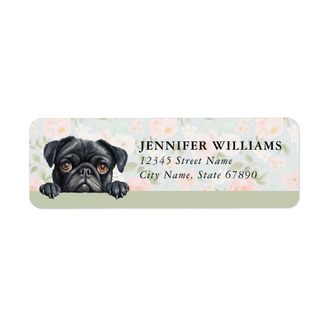 Mops Hund Returadressetiketter Returadress Etikett (Framsidan)