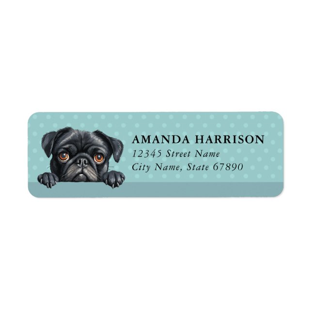 Mops Hund Returadressetiketter Returadress Etikett (Framsidan)