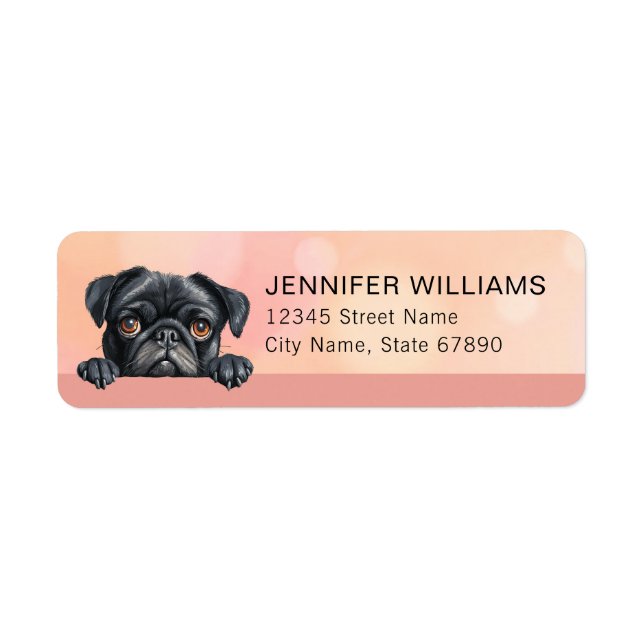Mops Hund Returadressetiketter Returadress Etikett (Framsidan)