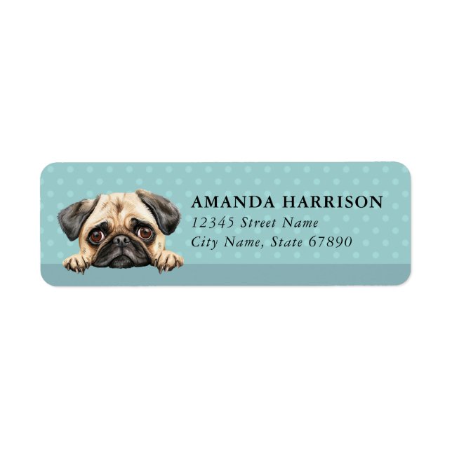 Mops Hund Returadressetiketter Returadress Etikett (Framsidan)