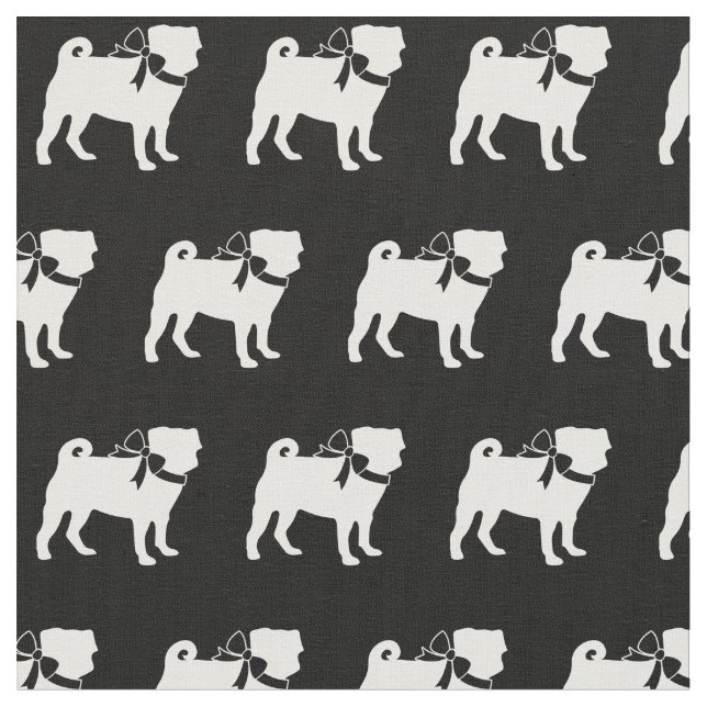 Mops Hund Silhuett Husdjur Tyg (Närbild)