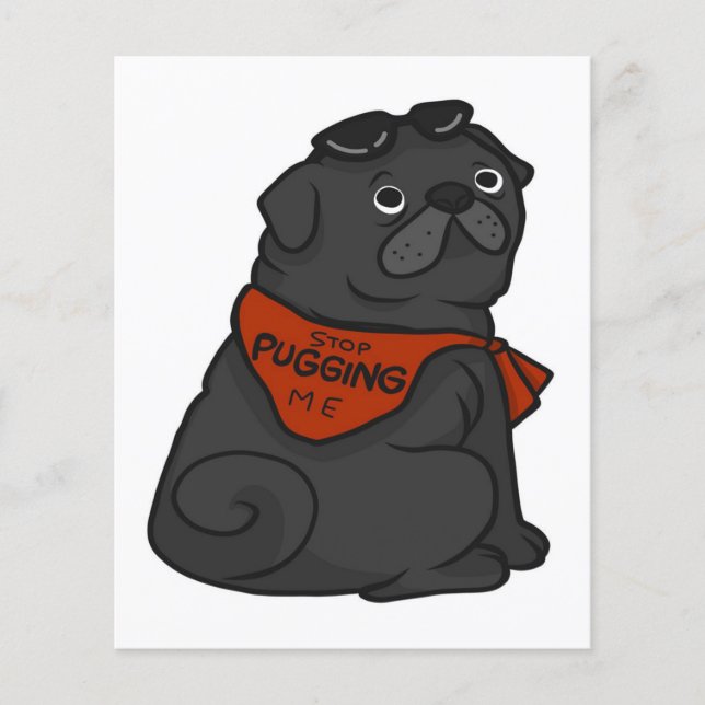 Mops Hund Sluta Mopsa Mig Flygblad (Framsidan)