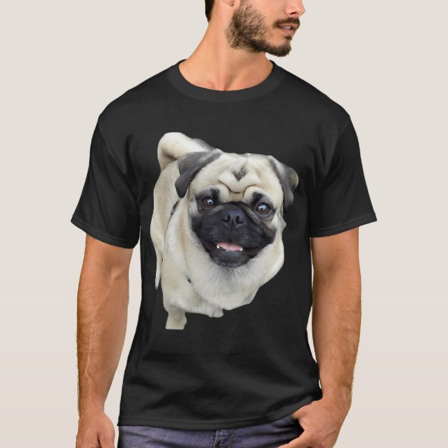 Mops Hund T Shirt (Framsida)