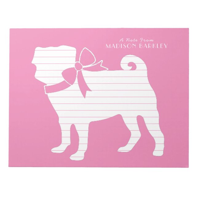 Mops Hund Valp Notepad Anteckningsblock (Framsida)