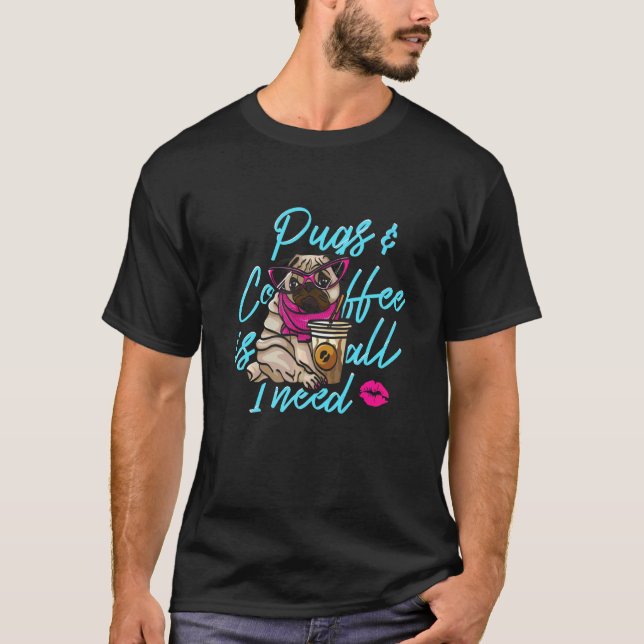 Mops Hundhuvud 2 T Shirt (Framsida)