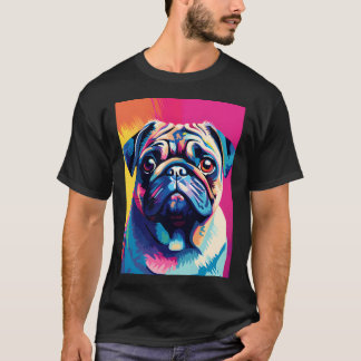 Mops hundporträtt ritning. djur färgrik. Djur T Shirt