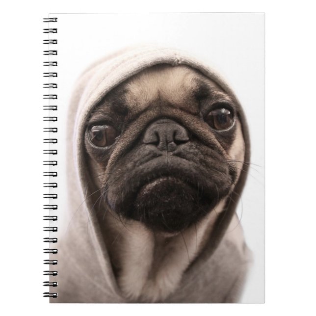 Mops i en Hoodie Anteckningsbok (Framsidan)