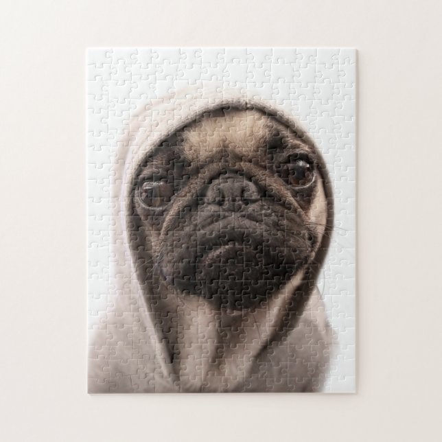 Mops i en Hoodie Pussel (Vertikal)