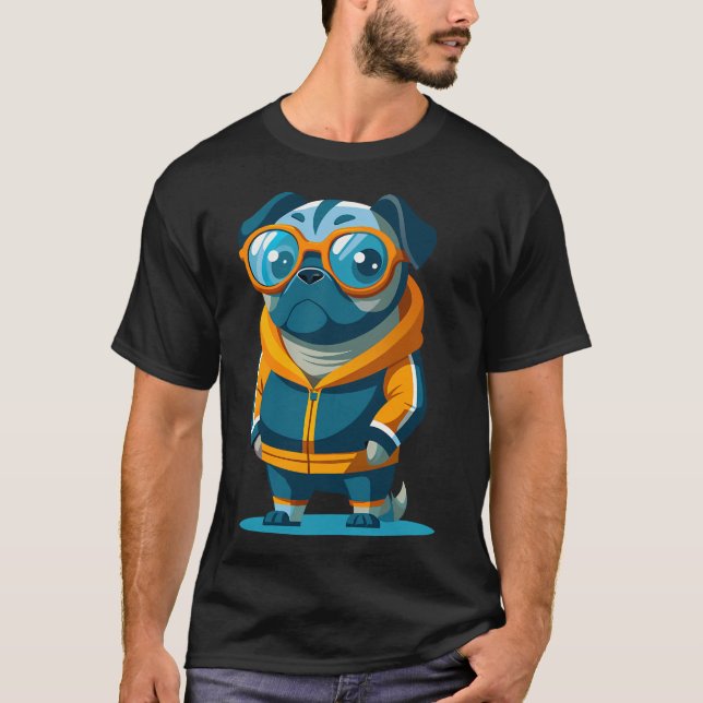 mops i en träningsdräkt t shirt (Framsida)