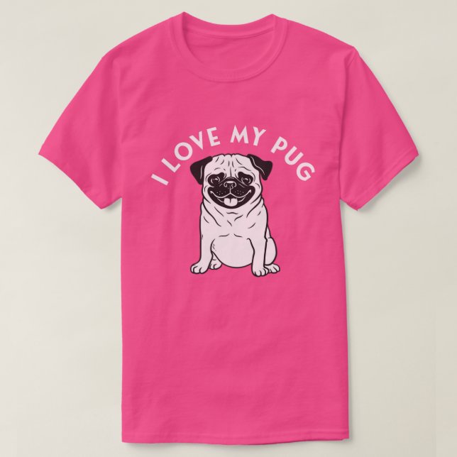 Mops I kärlek my Mops TShirt T Shirt (Design framsida)