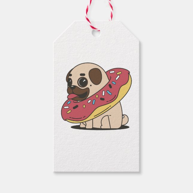 Mops i munk presentetikett (Framsidan)