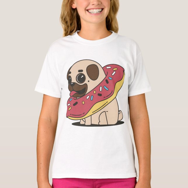 Mops i munk t shirt (Framsida)