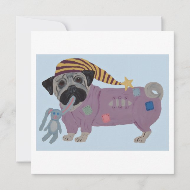 Mops i pyjamas  kort (Framsida)