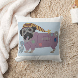 Mops i pyjamas kudde