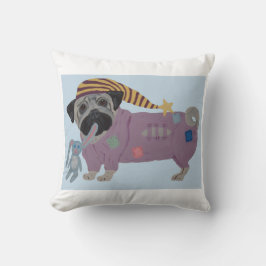 Mops i pyjamas kudde