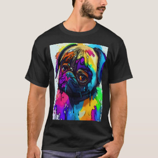 Mops i vattenfärgssprut 2 t shirt