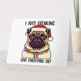 Mops jag älskar jul okej mopsälskare kort