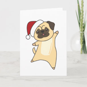 Mops jul Snö Winter Animals Hundar Kort