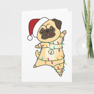 Mops jul Snö Winter Animals Hundar Kort