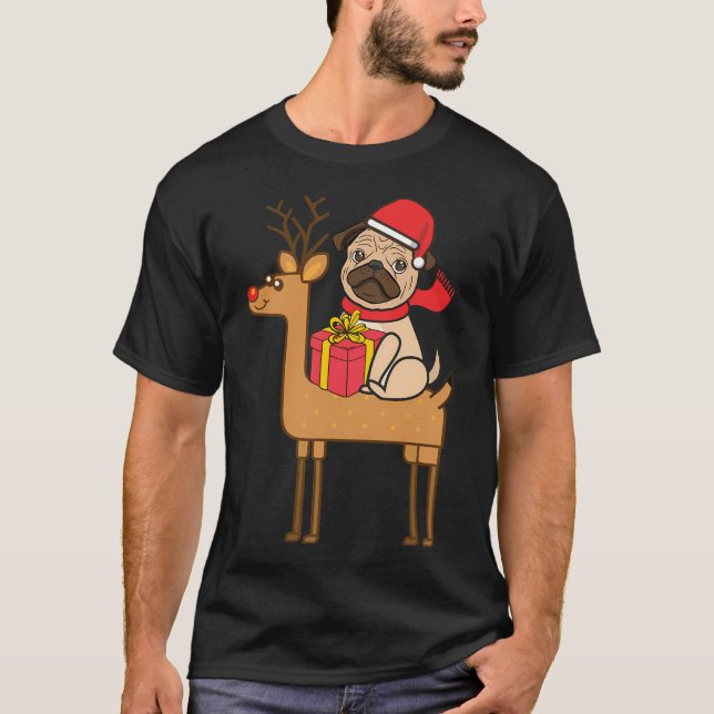 Mops Jul T Shirt (Framsida)