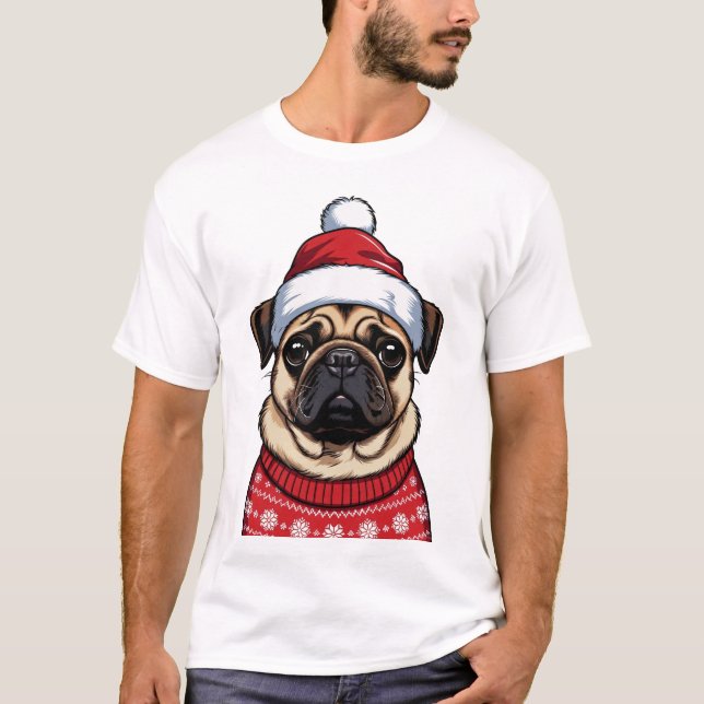 Mops julen t shirt (Framsida)