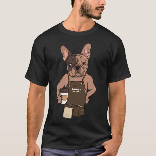 Mops kaffefanatiker t shirt (Framsida)